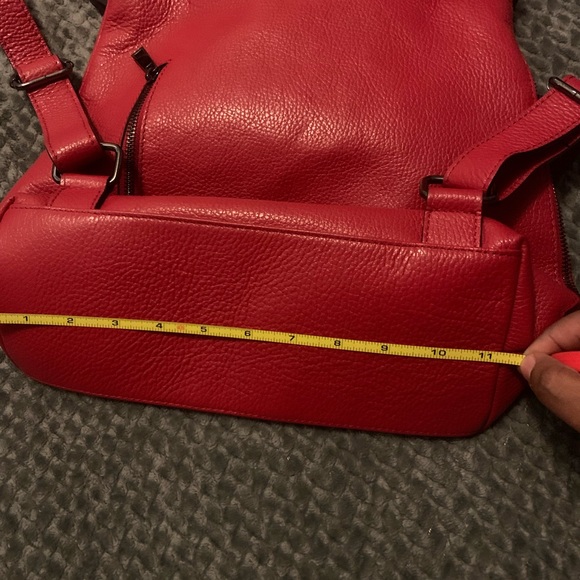 Vera Pelle Red Leather Purse Bookbag - Picture 6 of 9